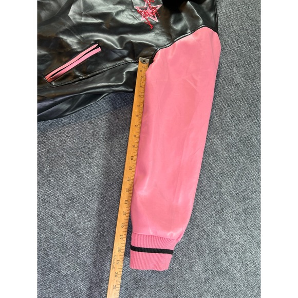 Betty Boop Varsity Jacket Men 3XL Black Pink Faux Leather Excelled Bomber Zip Up - Picture 13 of 13